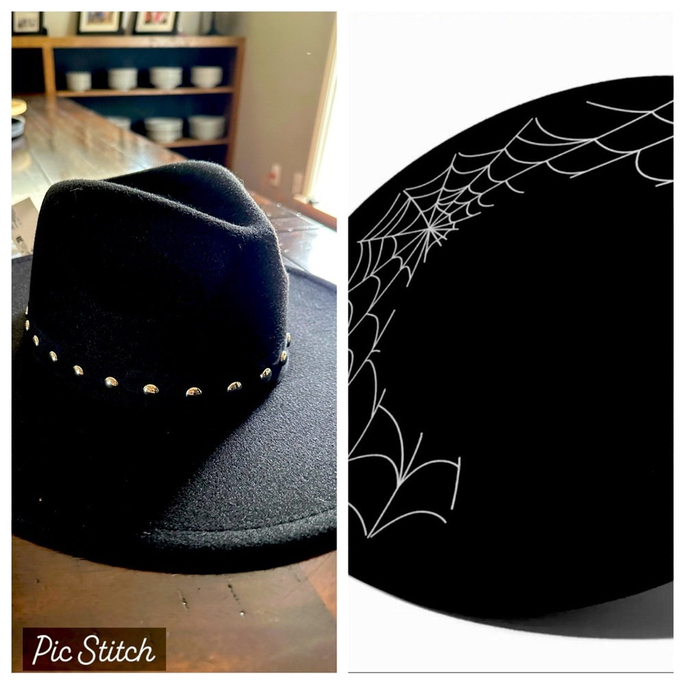 BOHO MAGIC WITCHY Wide Brim Web Charm Hat 🖤🖤🖤
